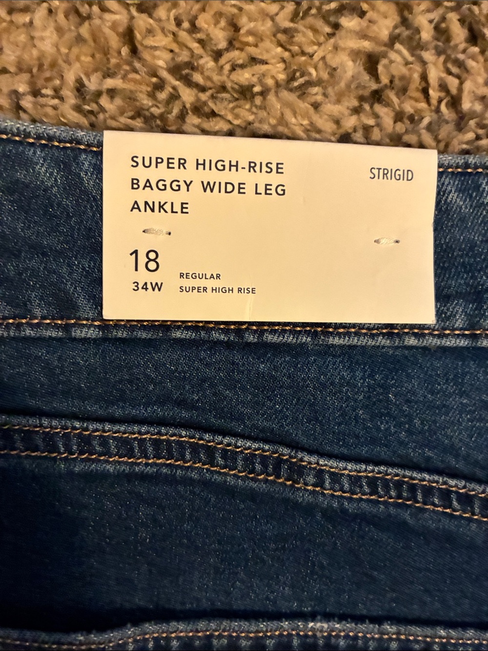 American Eagle distressed super high rise baggy wide leg ankle Jean -NWT size 18 - Picture 7 of 7